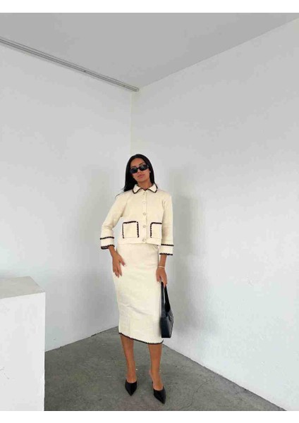 Çoban Dikişi Detaylı Etek Ceket Takım fırsatları