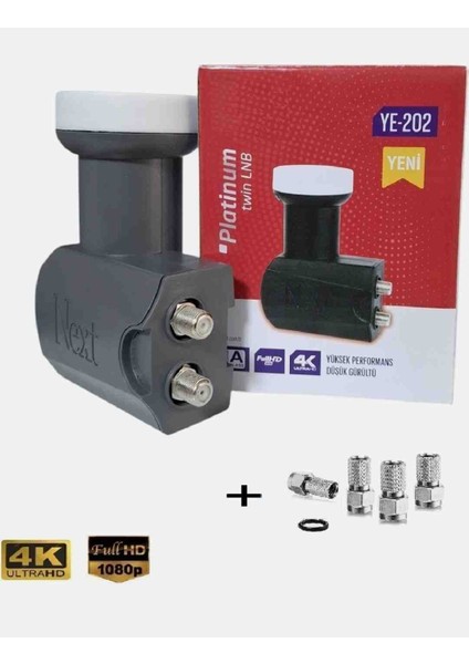 Next 2'li Twin Lnb 15 Metre Next Hazır-Tak-Kullan Anten Kablosu+4 Adet Contalı Konnektör+Lnb Plastiği Uydupark Güvencesiyle modelleri