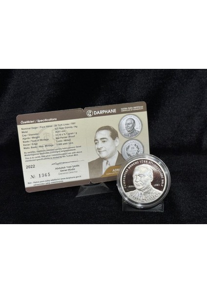 – Adnan Menderes Gümüş Hatıra Sikkesi (Cumhuriyet Dönemi Türk Siyasetçileri Serisi No:2) fiyatları