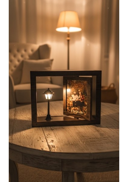 El Yapımı Ahşap Dönen Çerçeve Işıklı Sokak Lambası