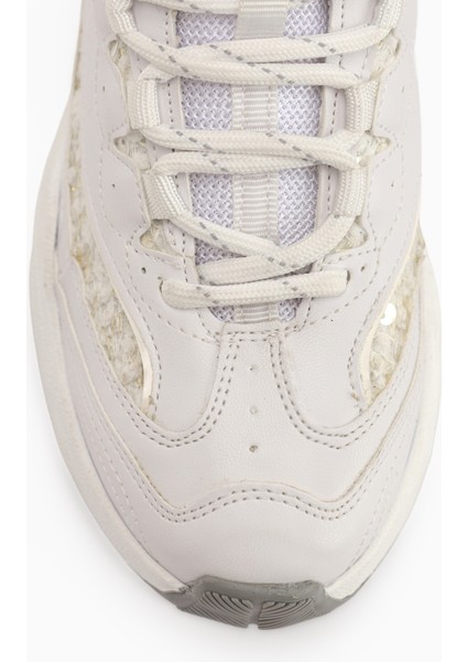 Rozhin Beyaz Pullu Kalın Taban Kadın Spor Ayakkabı fırsatları