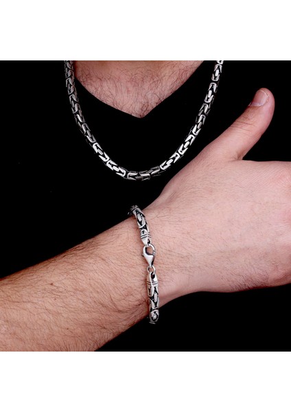 925 Ayar Gümüş 5,8mm Bileklik Kolye Kral Zincir Kombini fiyatları