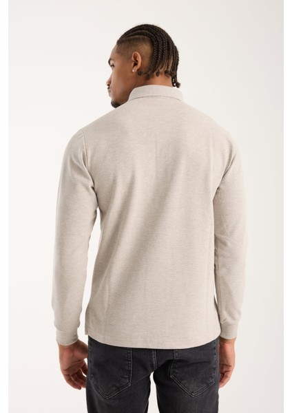 Polo Uzun Kol Açık Bej Regular Fit fırsatları