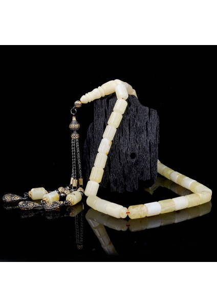 925 Ayar Gümüş Püsküllü Kesme Model Damla Kehribar Tesbih fırsatları