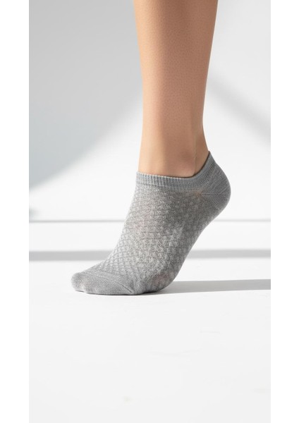 Kadın Görünmez Çorap 3’lü Set – Pamuklu, Esnek, File Dokulu (Siyah Gri Beyaz) modelleri