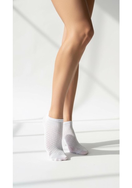 Kadın Görünmez Çorap 3’lü Set – Pamuklu, Esnek, File Dokulu (Siyah Gri Beyaz) fırsatları