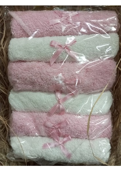 Kız Bebek 6’lı Pamuklu Ağız Mendili Seti – Pembe Beyaz Kurdeleli modelleri