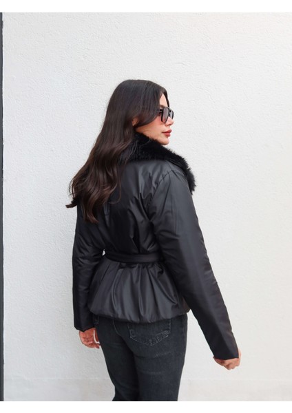 Yaka Suni Kürk Bağlamalı Mont indirimleri