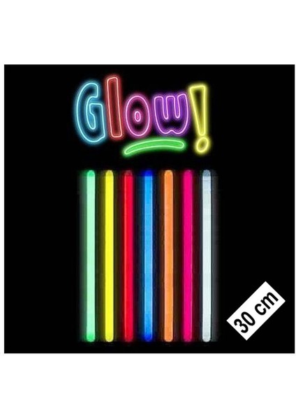 Karanlıkta Parlayan Fosforlu Glow Stick Kalın Çubuk 30 cm 1 Adet