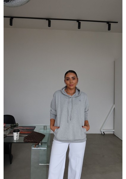 Kapüşonlu Oversize Basic Sweat