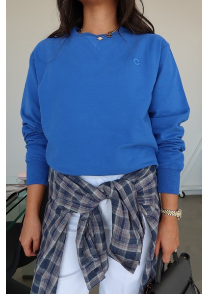 Bisiklet Yaka Oversize Basic Sweat indirimleri