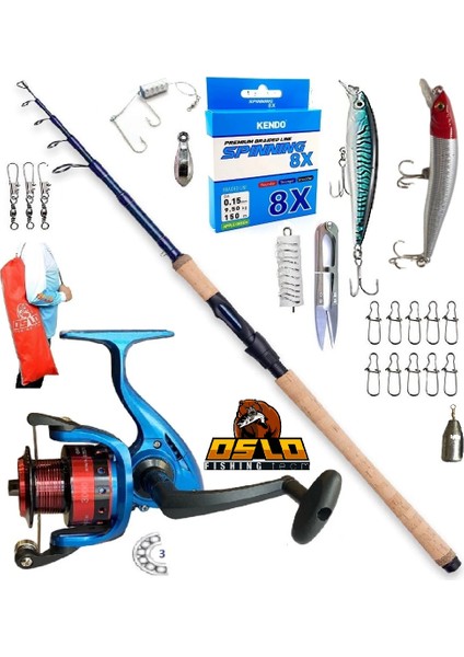 3000 270CM 7-28GR Dam Steelhead Rapala Maket Balık Tele Spin Olta Takımı Seti