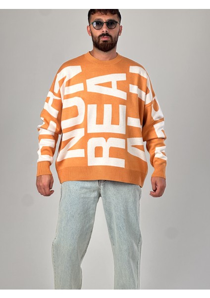 Bold Print Oversize Turuncu Erkek Sweat COC1020 fiyatları