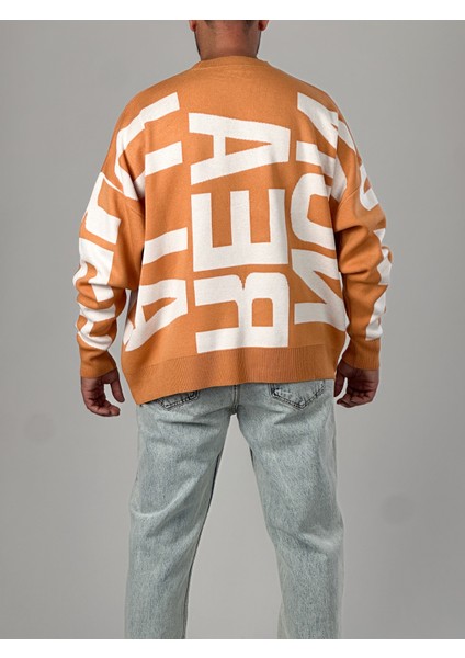 Bold Print Oversize Turuncu Erkek Sweat COC1020 fırsatları