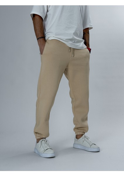Şardonlu Bej Erkek Jogger Eşofman COC2549