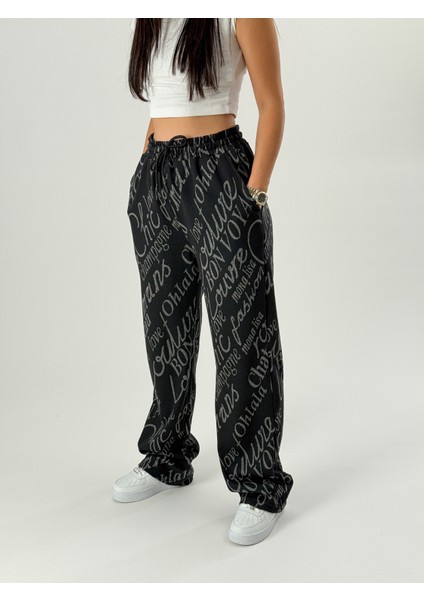 Tasarım Dergi Baskı Kadın Baggy Pantolon COC1051 modelleri