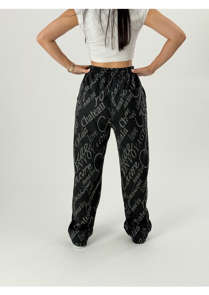 Tasarım Dergi Baskı Kadın Baggy Pantolon COC1051 fırsatları