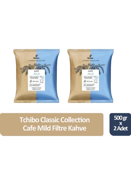 Classic Cafe Mild Filtre Kahve 500 gr x 2 Adet