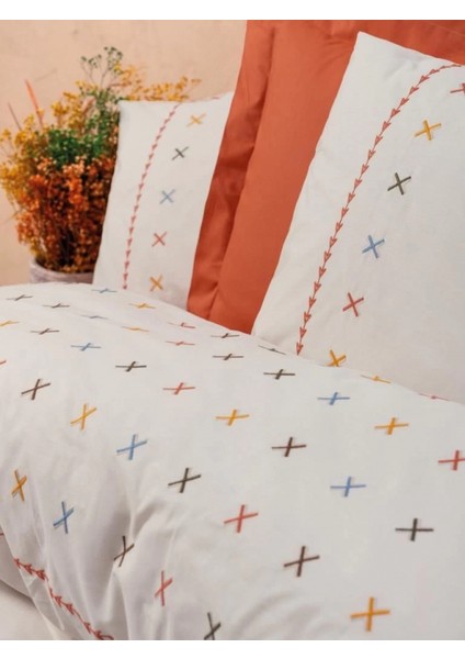 Cotton Box Brode Ranforce Çift Kişilik Nevresim Takımı Joli Kiremit fiyatları