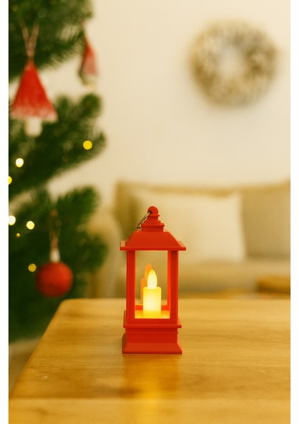 8 cm Kırmızı Işıklı Mini Kandil