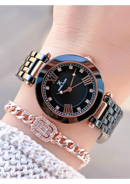 Seramik Kordon Özel Tasarım 2 Yıl Garantili 3 Atm Kadın Kol Saati+Bileklik SR.14282.6