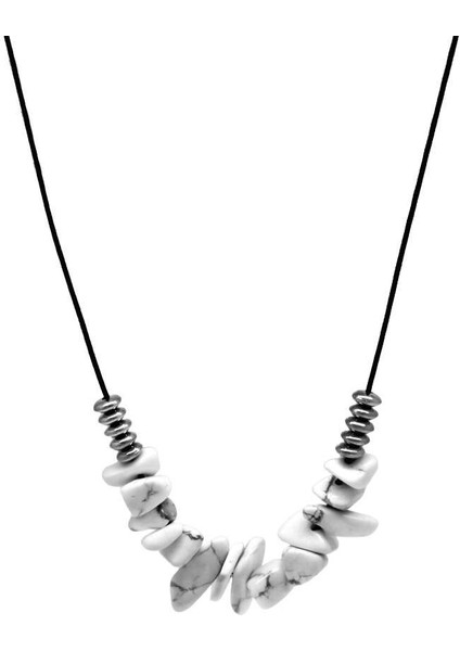 Zarif Ip Zincirli Doğal Form Havlit Doğaltaş Kadın Kolye