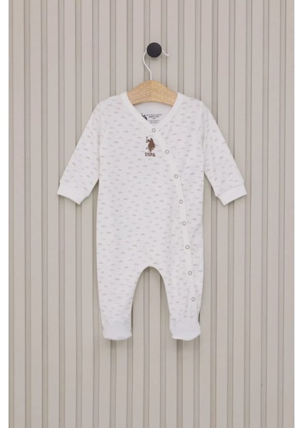 Erkek Bebek Patikli Tulum Krem