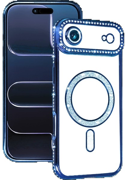 Apple iPhone 17 Air Joke Simli Magneticsafe Kılıf - MAVI-(5796) - MCT8130-2386