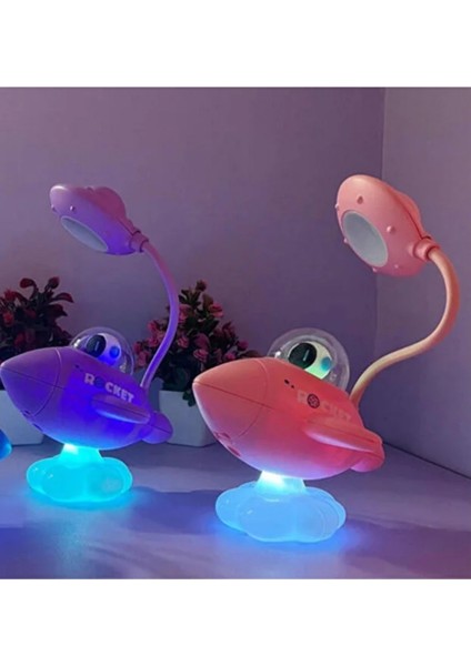 Rocket Gece Lambası ve Masa Lambası – USB Şarjlı LED Işıklı Roket Tasarımlı Çocuk Odası Lambası