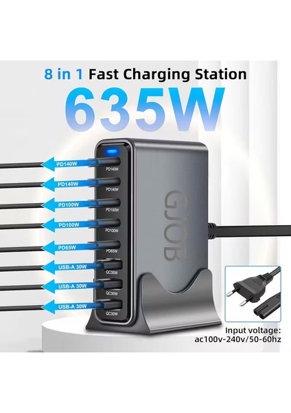 635W Şarj USB Istasyonu Macbok USB Şarj Istasyonu Türiye'de Tek