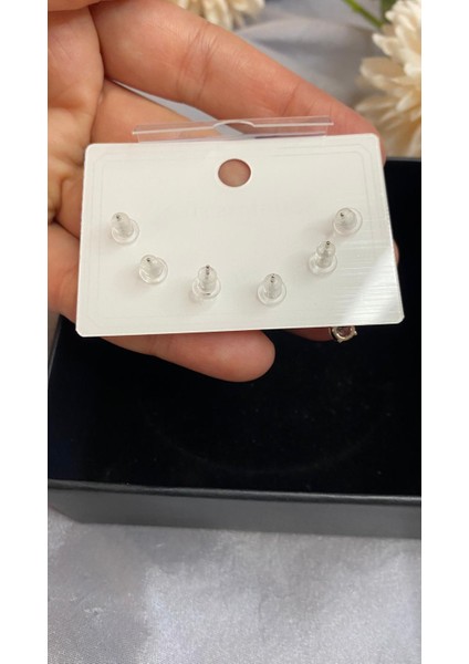 Küpe Seti Fiyonk - Kare Taşlı - Minimal Tektaşlı Üçlü Set Gümüş Çelik Küpe Seti indirimleri