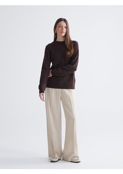 Yeni Sezon Bisiklet Yaka Kendinden Desenli Kadın Triko Kazak fiyatları