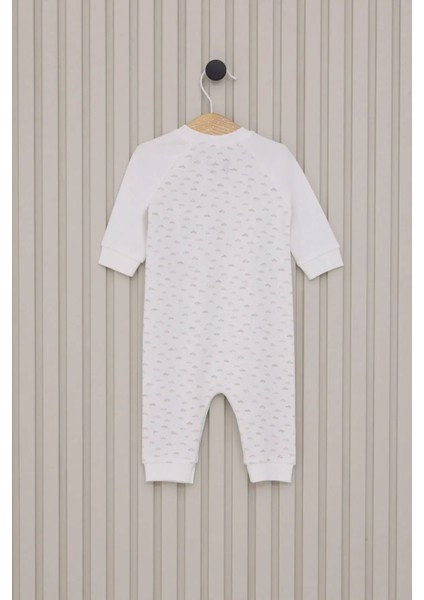 Erkek Bebek Uzun Kol Patiksiz Tulum Krem modelleri