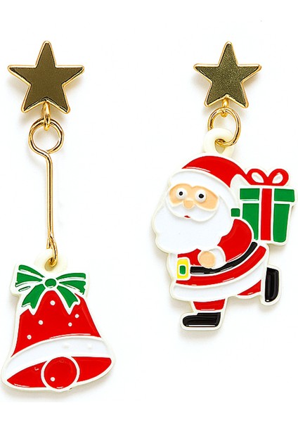 2'li Küpe Yılbaşı Konseptli Asimetrik Küpe Serisi