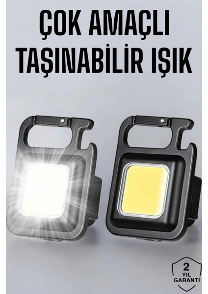 Anahtarlık Çok Amaçlı Mıknatıslı Taşınabilir Işık LED Şarjlı