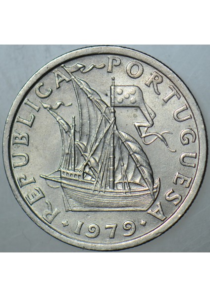 Portekiz 2,5 Eskudo 1979 Yelkenli - Gemi - Denizcilik Temalı. Çilaltı+ modelleri