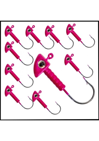 Uyguna-Yakala Pembe - 8 Gr zoka - Kurşunlu Olta Iğnesi - 10 ADET-ALA.239