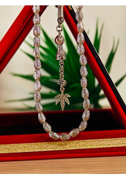 Gümüş Kaplama Yumurta Kesim Ayyıldızlı Tesbih fiyatları