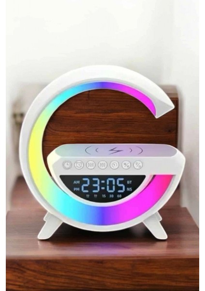 Bluetooth Hoparlör 15W Kablosuz Hızlı Şarj LED Gece Lambası indirimleri