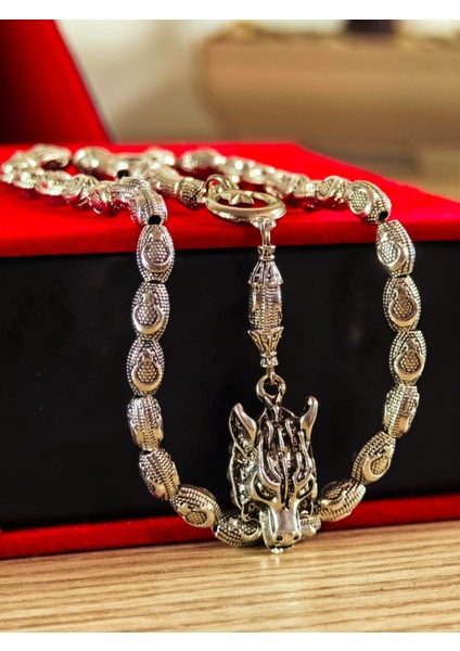 Gümüş Kaplama Yumurta Kesim Ayyıldızlı Tesbih fırsatları