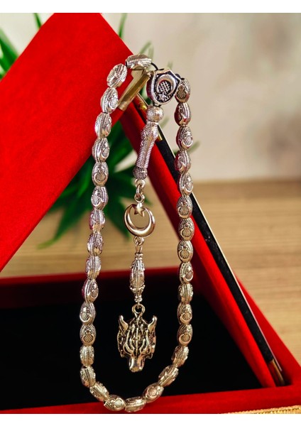 Gümüş Kaplama Yumurta Kesim Ayyıldızlı Tesbih indirimleri