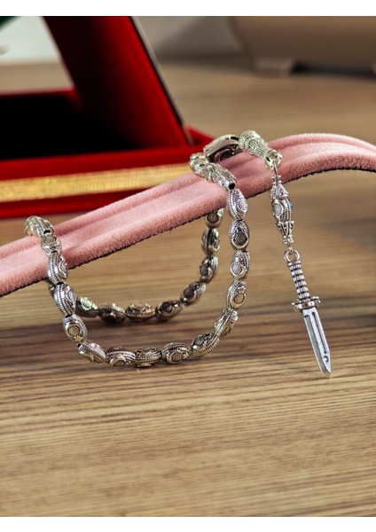 Gümüş Kaplama Yumurta Kesim Ayyıldızlı Tesbih fırsatları