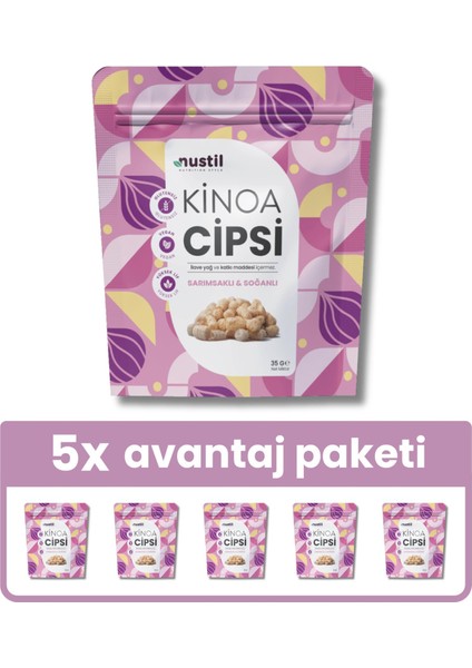 Sarımsaklı & Soğanlı Glutensiz Kinoa Cipsi 35G X5