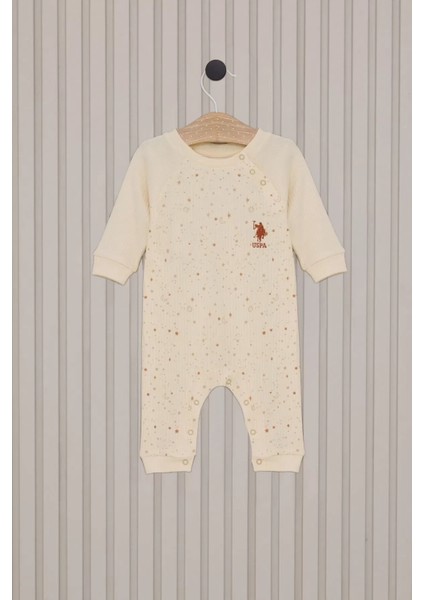 Kız Bebek Uzun Kol Patiksiz Tulum Krem