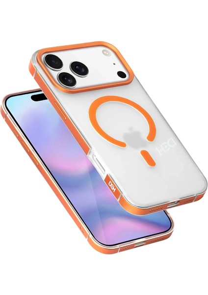 iPhone 17 Pro Max Uyumlu Buzlu Sert Kılıf Parmak Izi Yapmaz Metal Çerçeve Magsafe Kapak modelleri