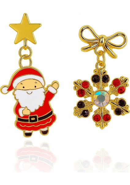 2'li Küpe Seti Kar Tanesi ve Noel Baba Kadın Yılbaşı Küpesi indirimleri