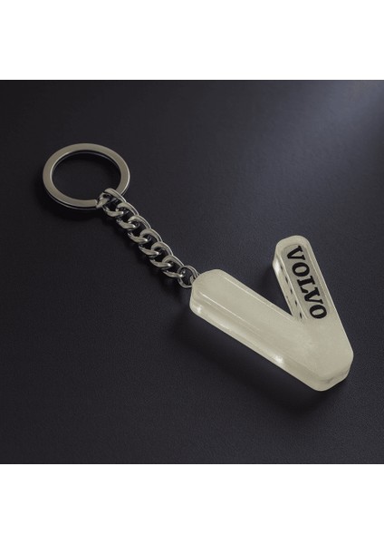 V Harfi - Kişiye Özel - Epoksi Reçine Anahtarlık - El Yapımı - Çelik Tokalı modelleri