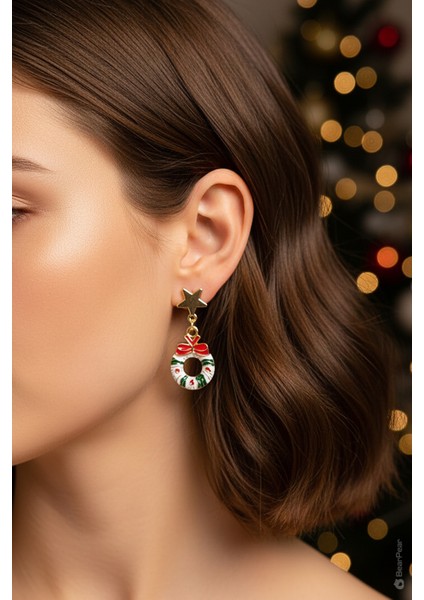 2'li Küpe Yılbaşı Konseptli Asimetrik Küpe Serisi fiyatları