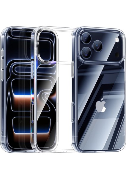 Iphone 17 Pro Uyumlu Sararmaz Kamera Koruma Çıkıntılı Sert Şeffaf Kılıf