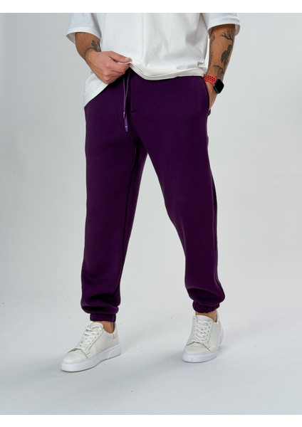 Şardonlu Mor Erkek Jogger Eşofman COC2554